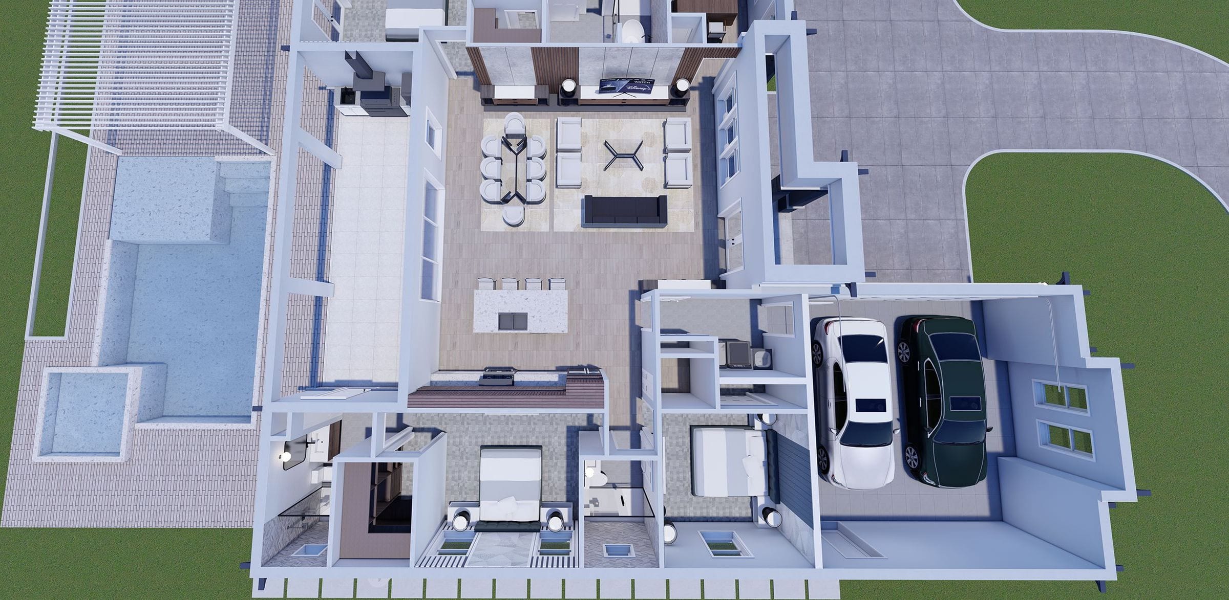 Acis 3D floor plan, side view