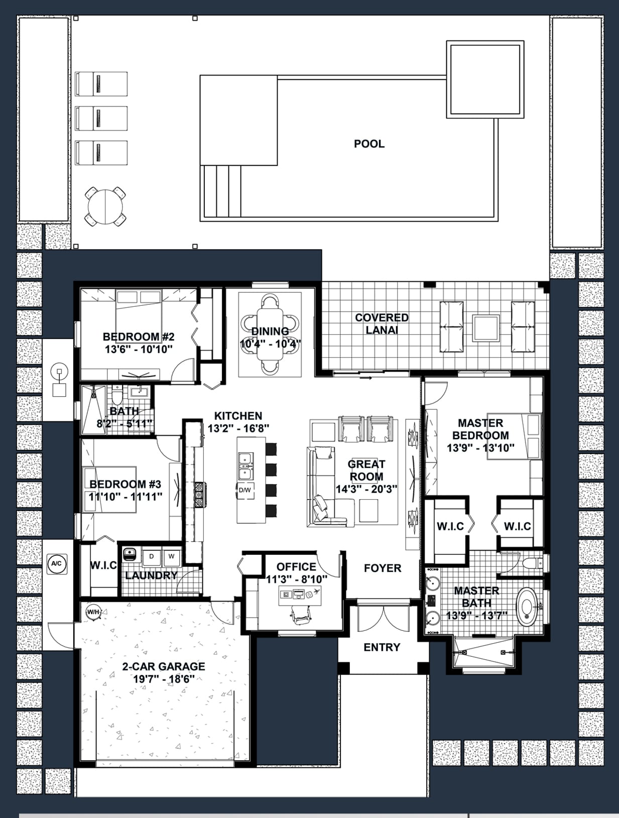 Adikia M1 2D floor plan with dimensions