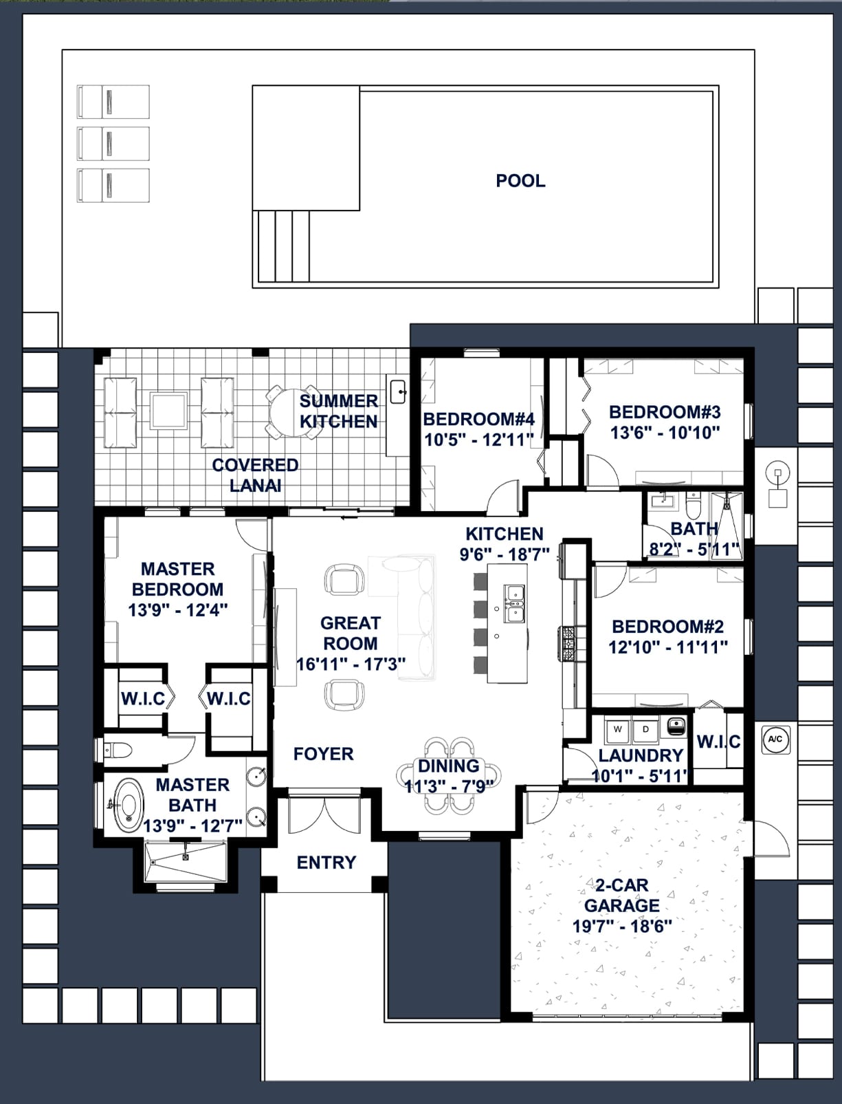 Adikia M2 2D floor plan with dimensions