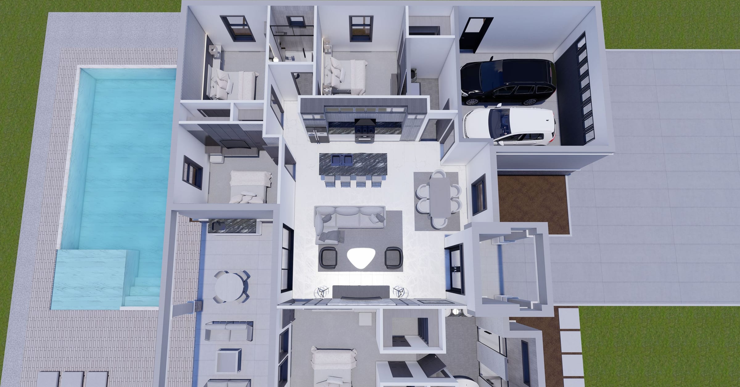 Adikia M2 3D floor plan, side view