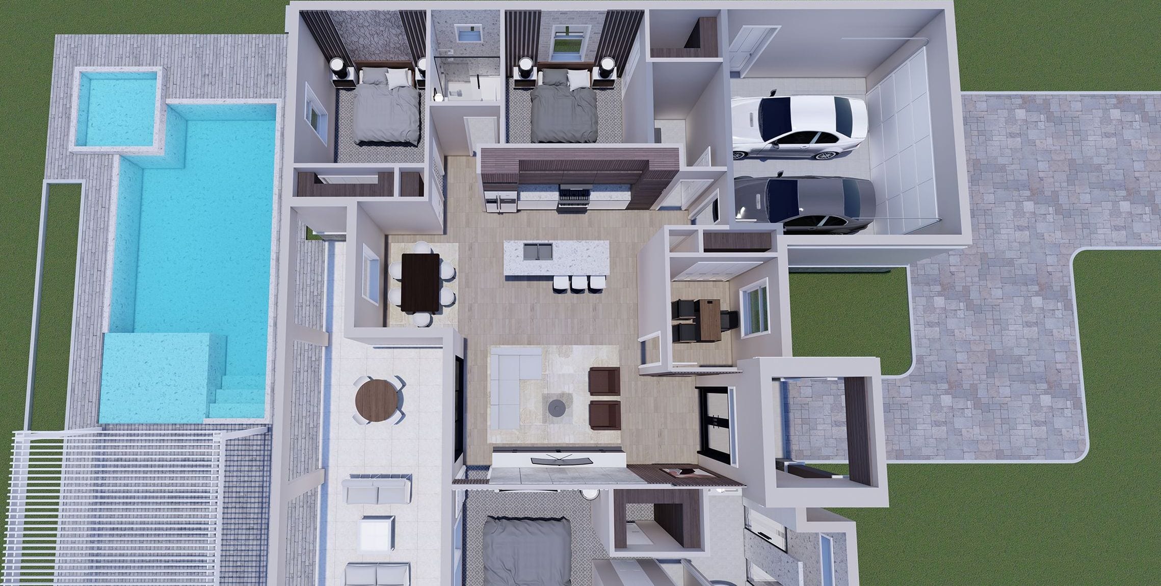 Adikia 3D floor plan, side view