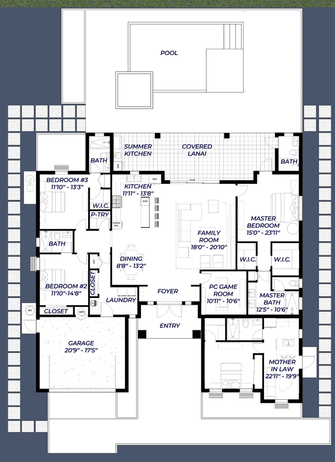 Aeolus 2D floor plan with dimensions
