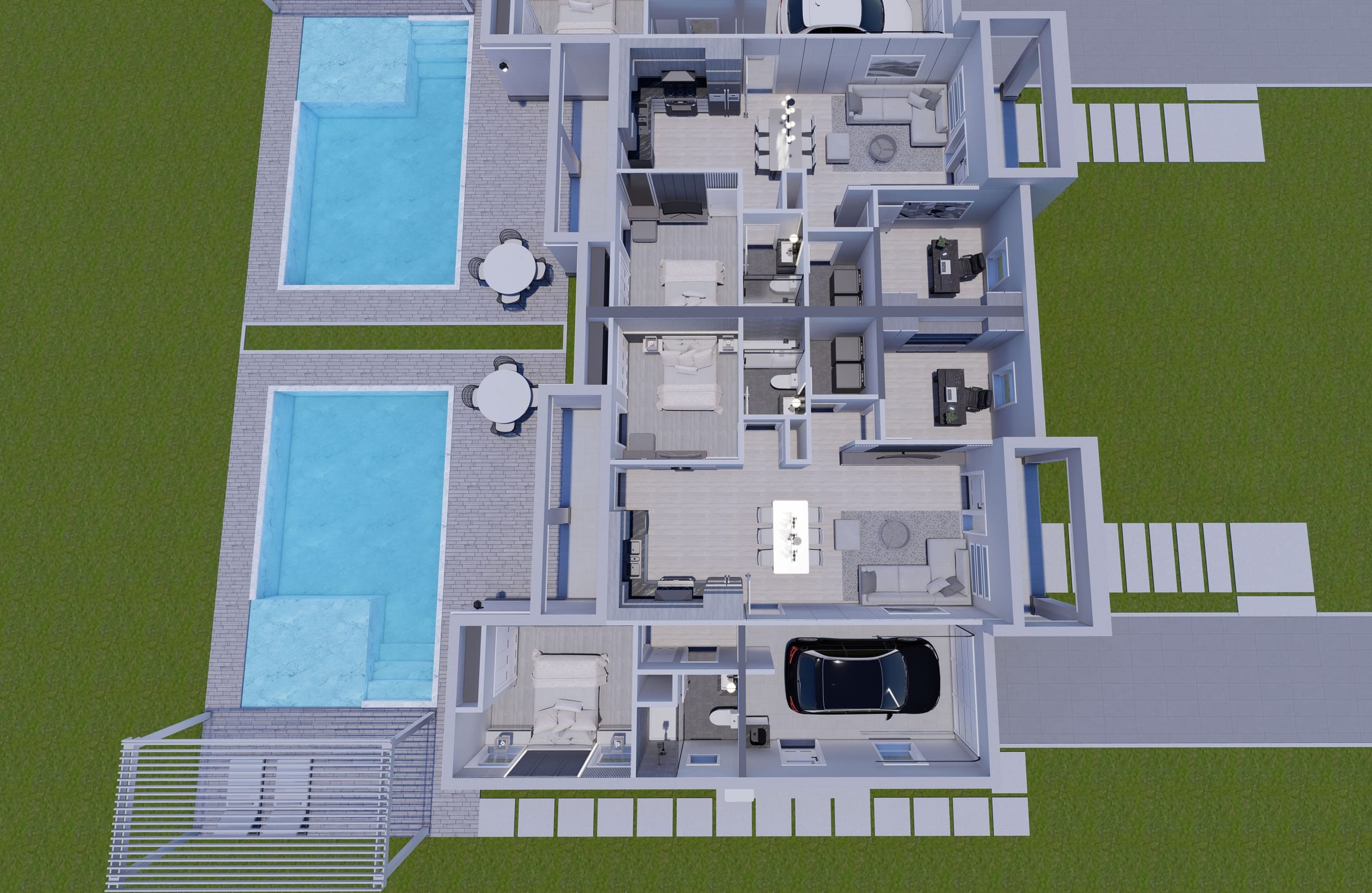 Aeson M1 3D floor plan, side view