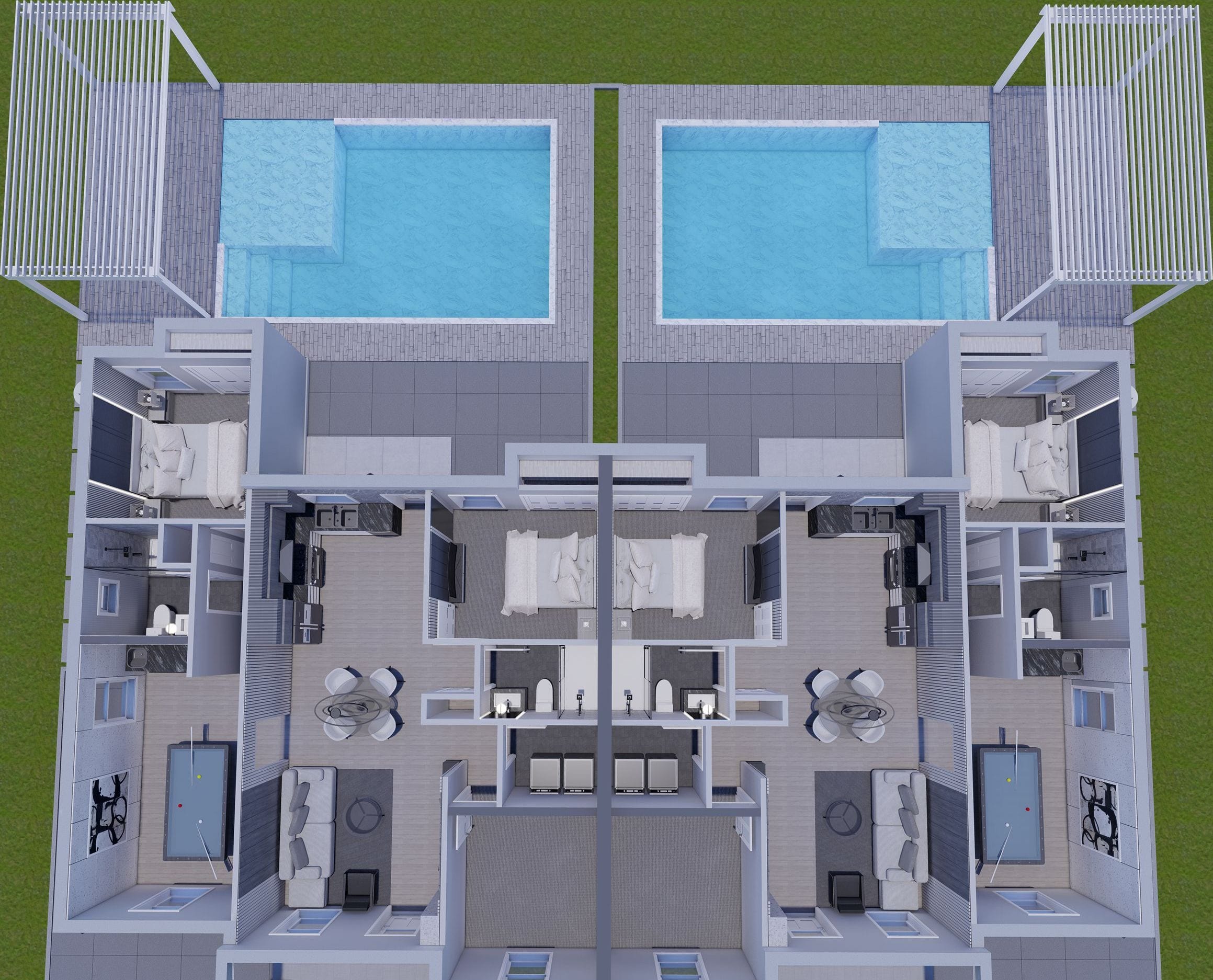 Aeson OP1 (No Garage) 3D floor plan, top-down