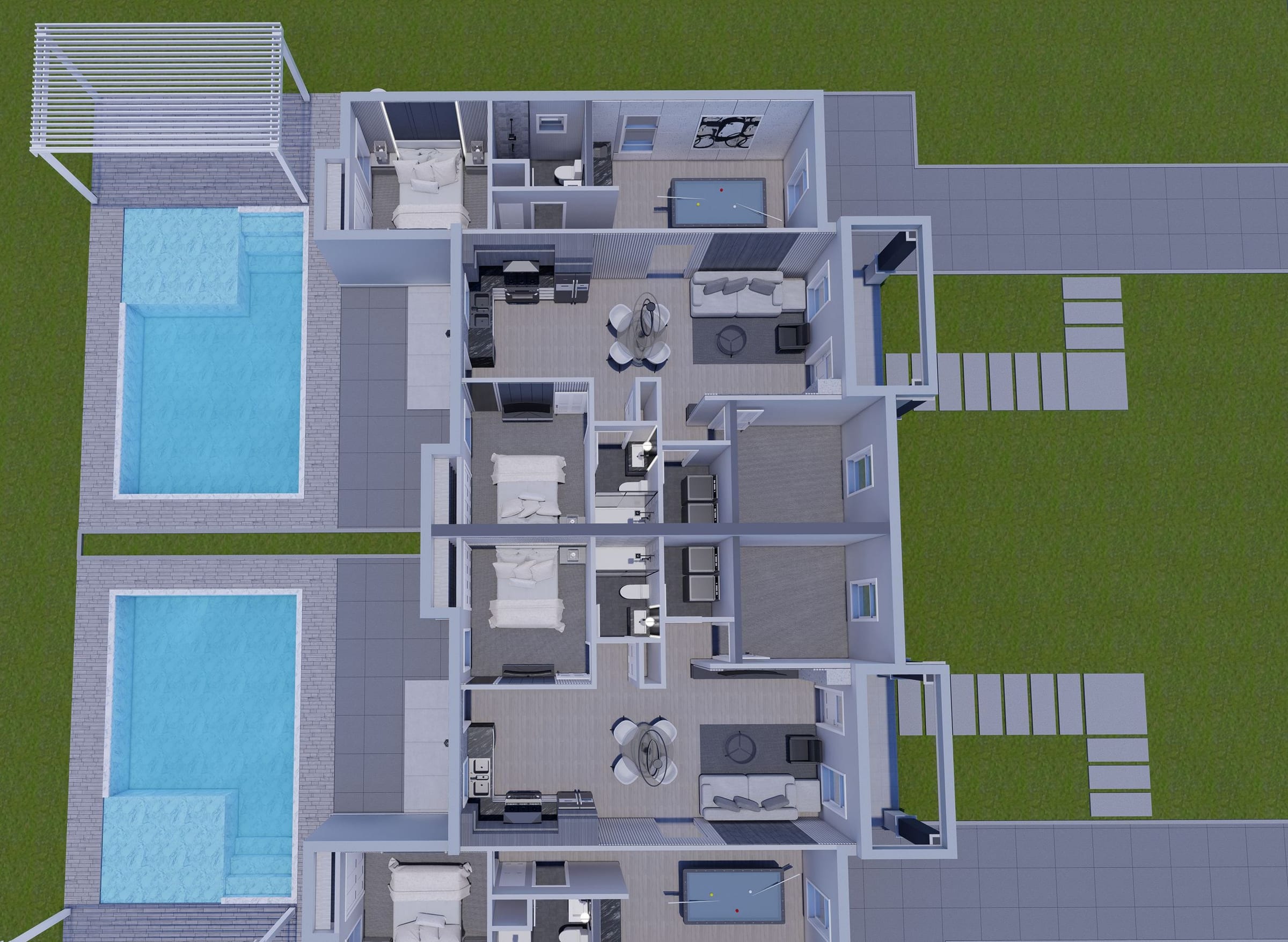 Aeson OP1 (No Garage) 3D floor plan, side view