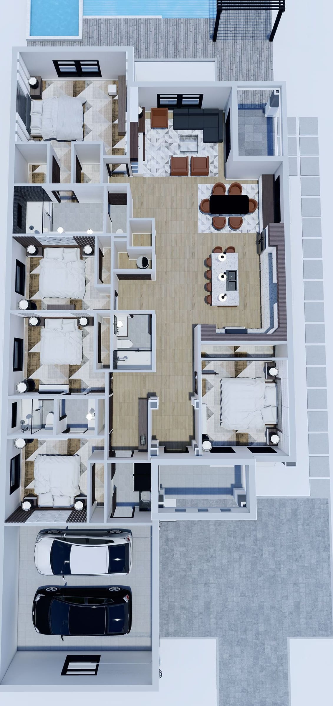 Aether 3D floor plan, top-down