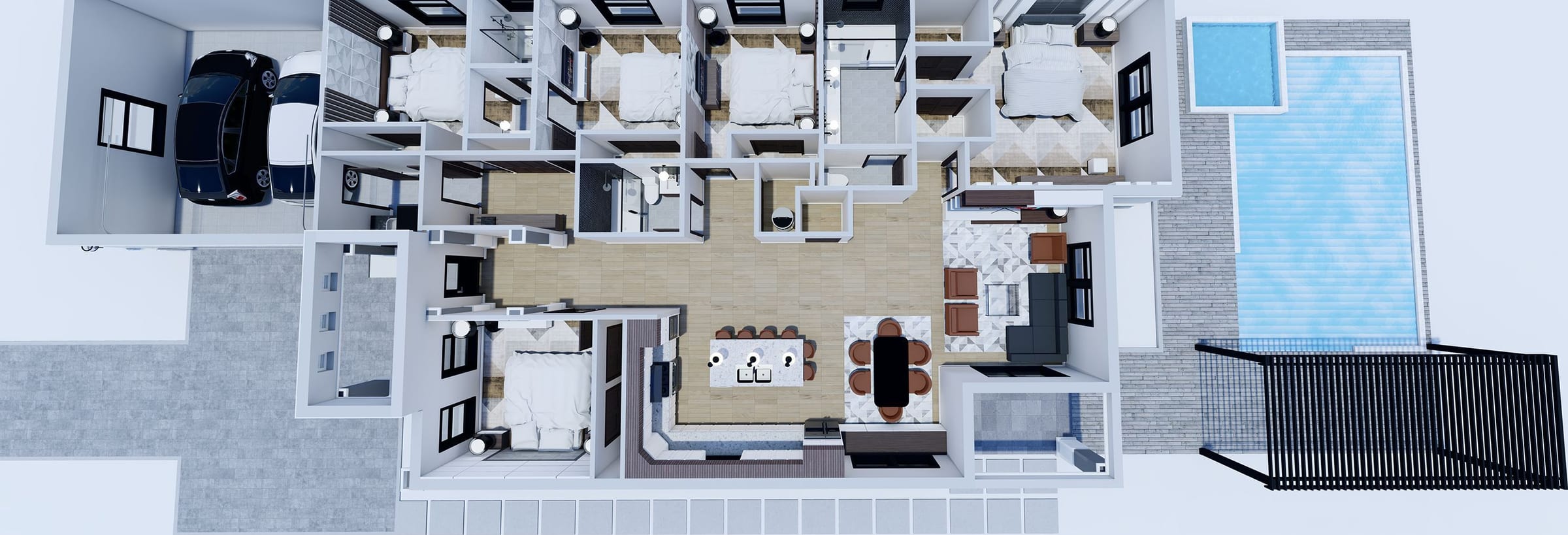 Aether 3D floor plan, side view