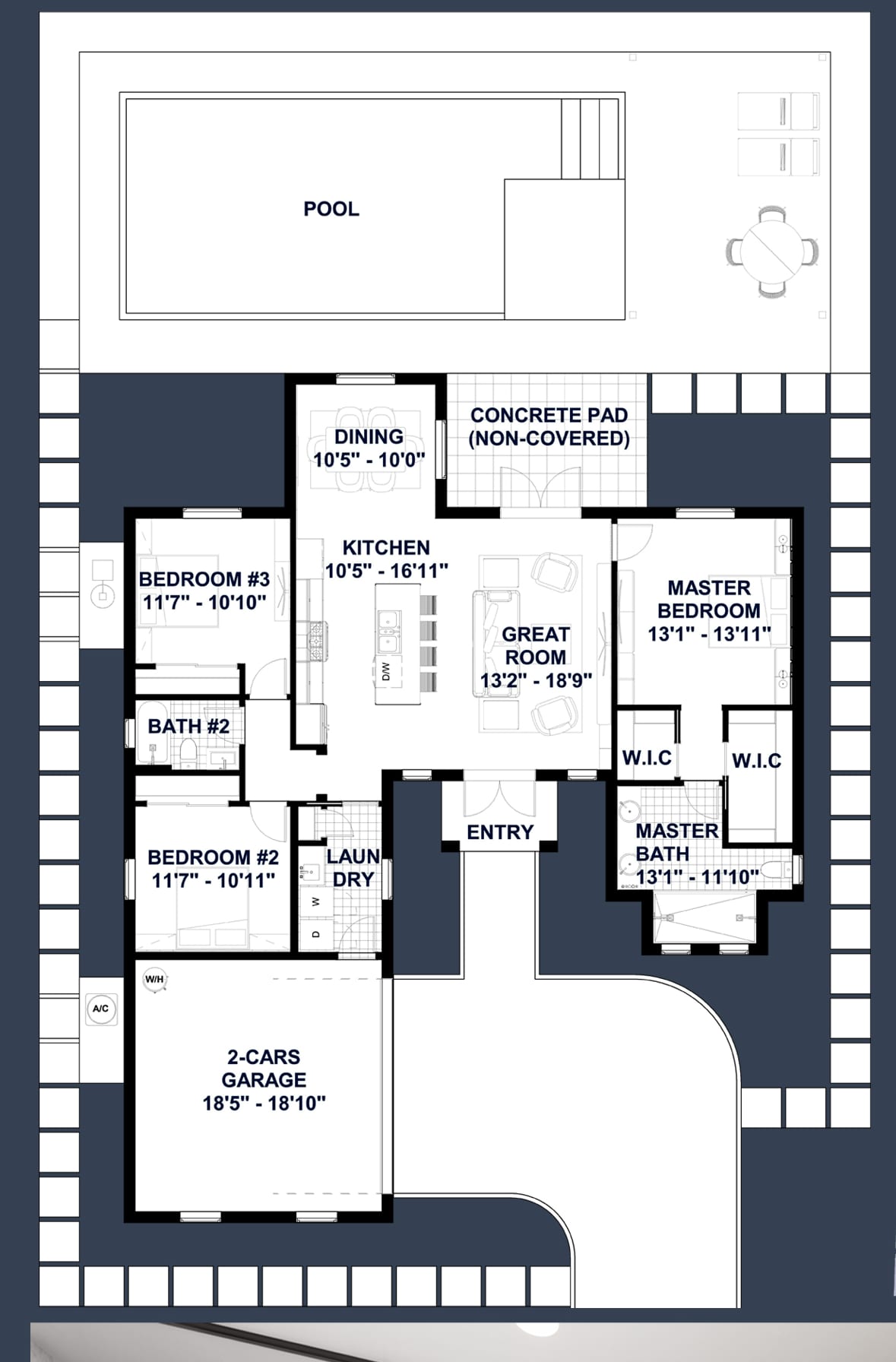 Agon 2D floor plan with dimensions