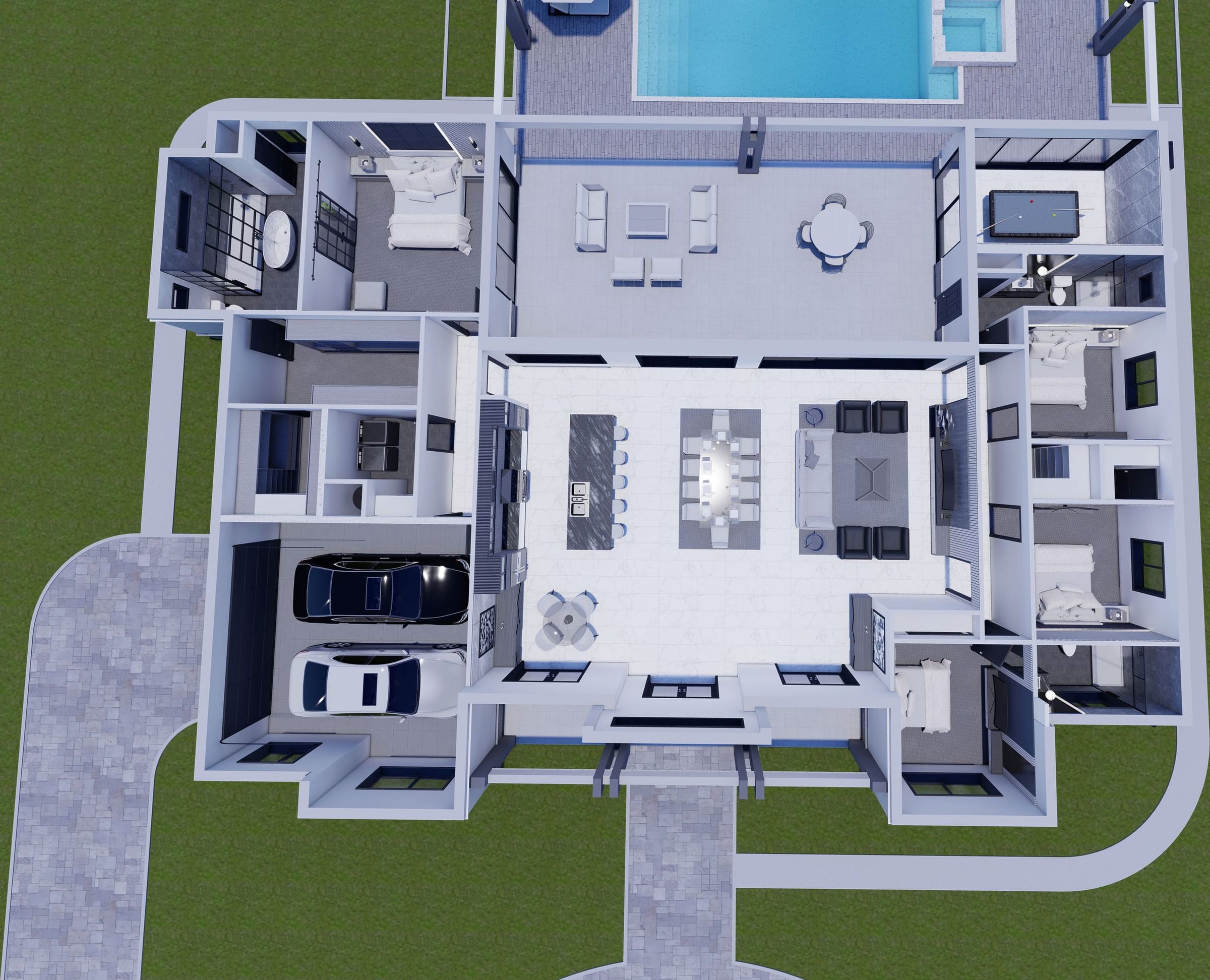 Aion M1 3D floor plan, top-down