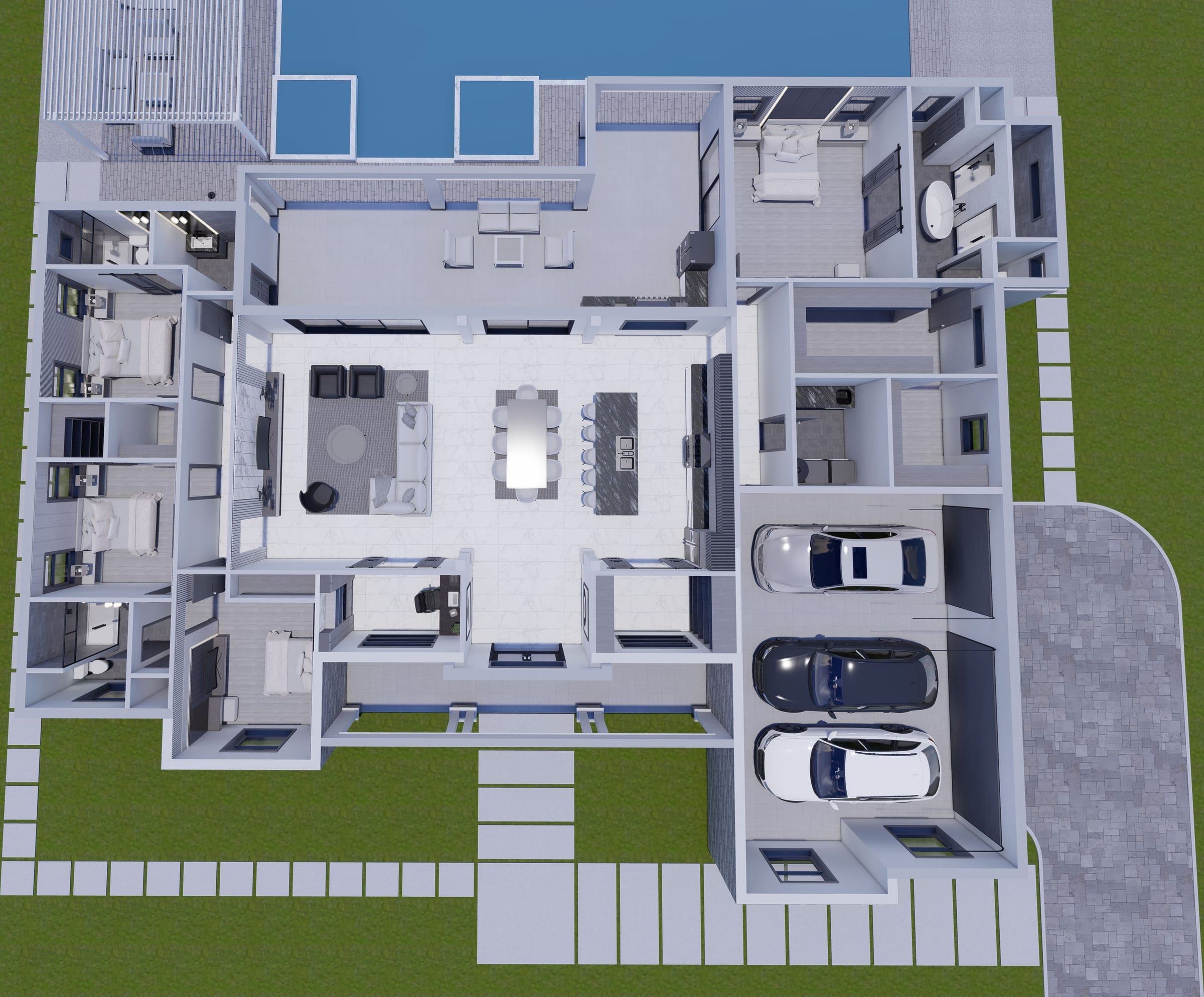 Aion M2 3D floor plan, top-down