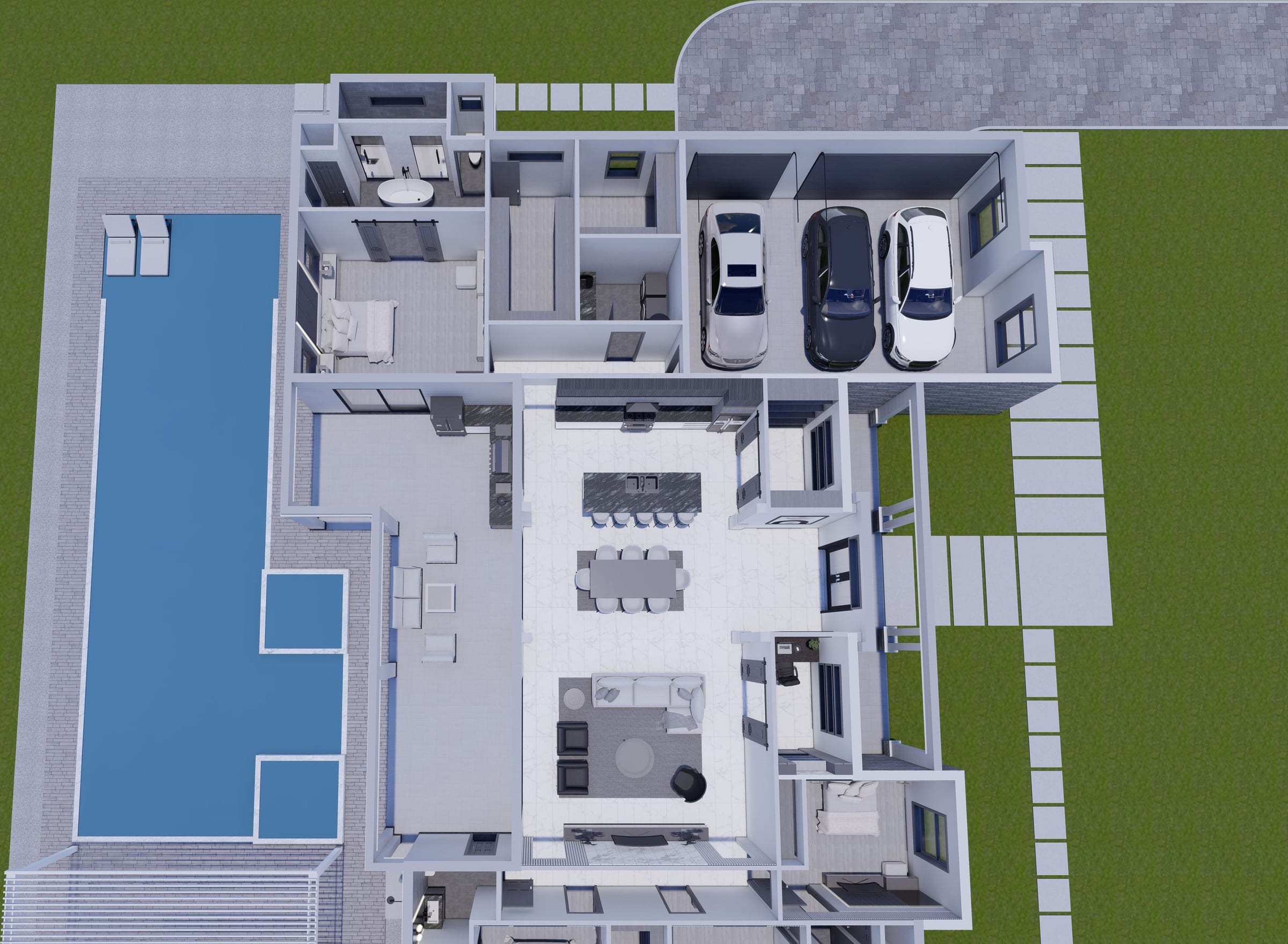 Aion M2 3D floor plan, side view