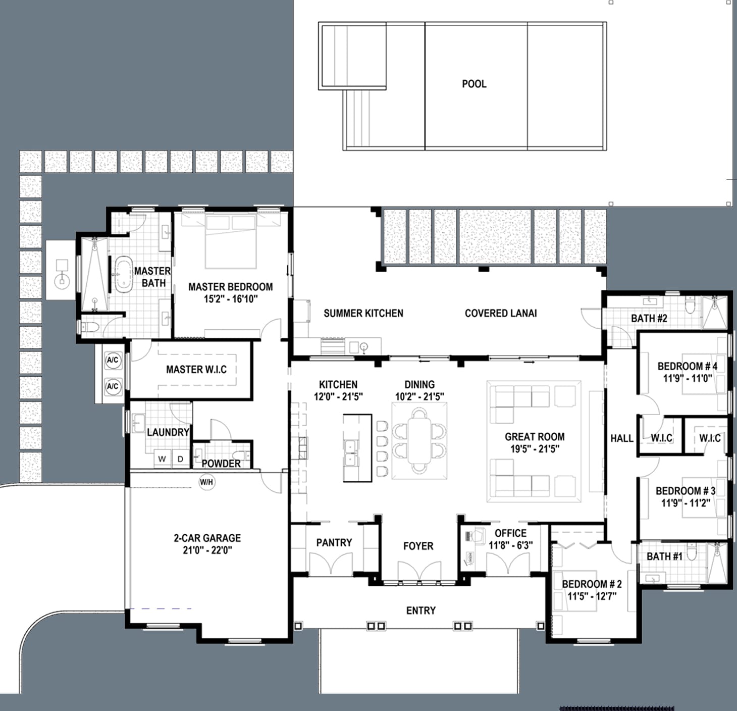 Aion 2D floor plan with dimensions