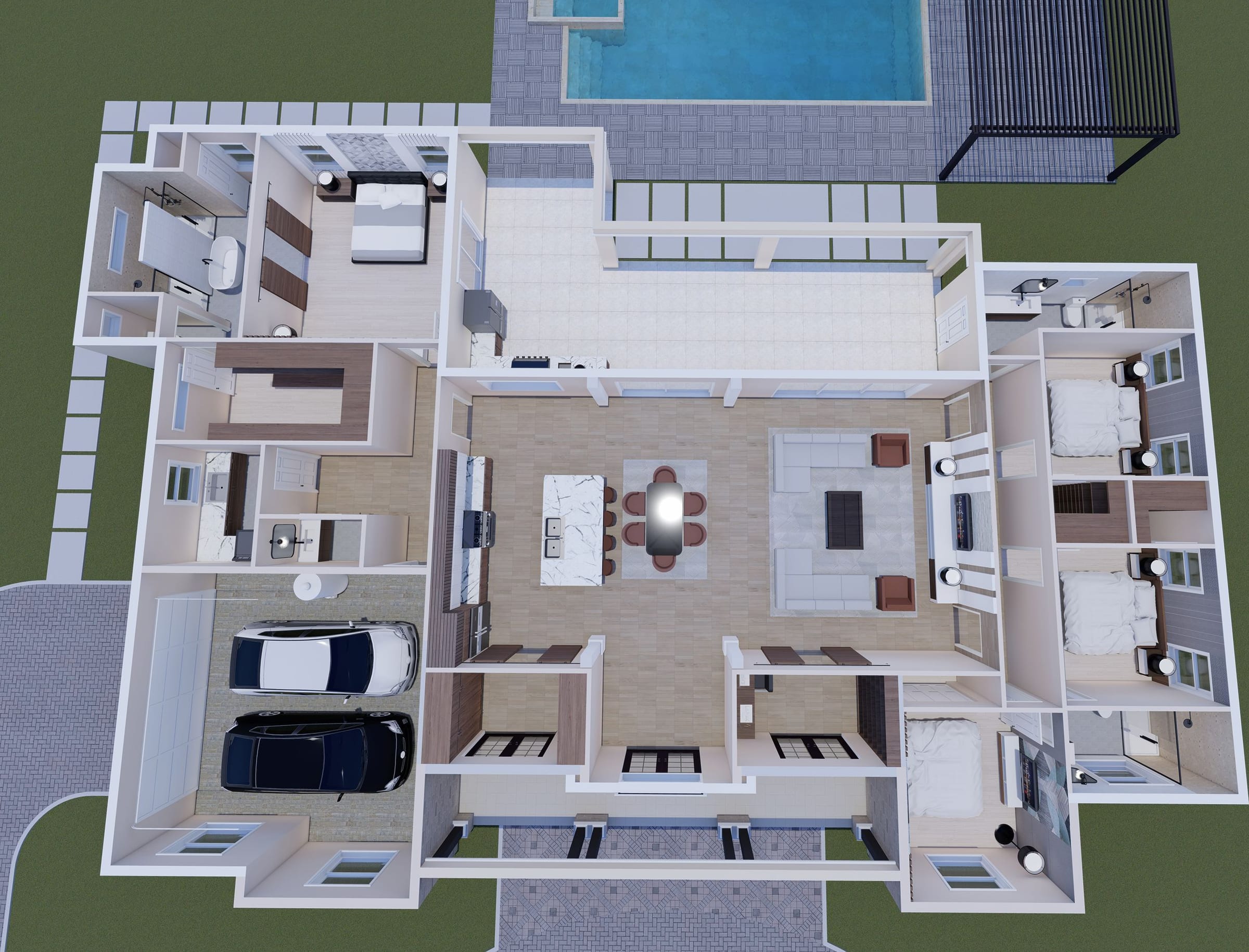 Aion 3D floor plan, top-down