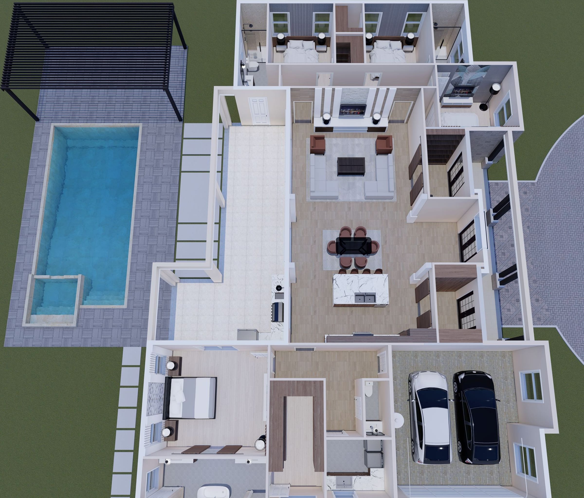 Aion 3D floor plan, side view