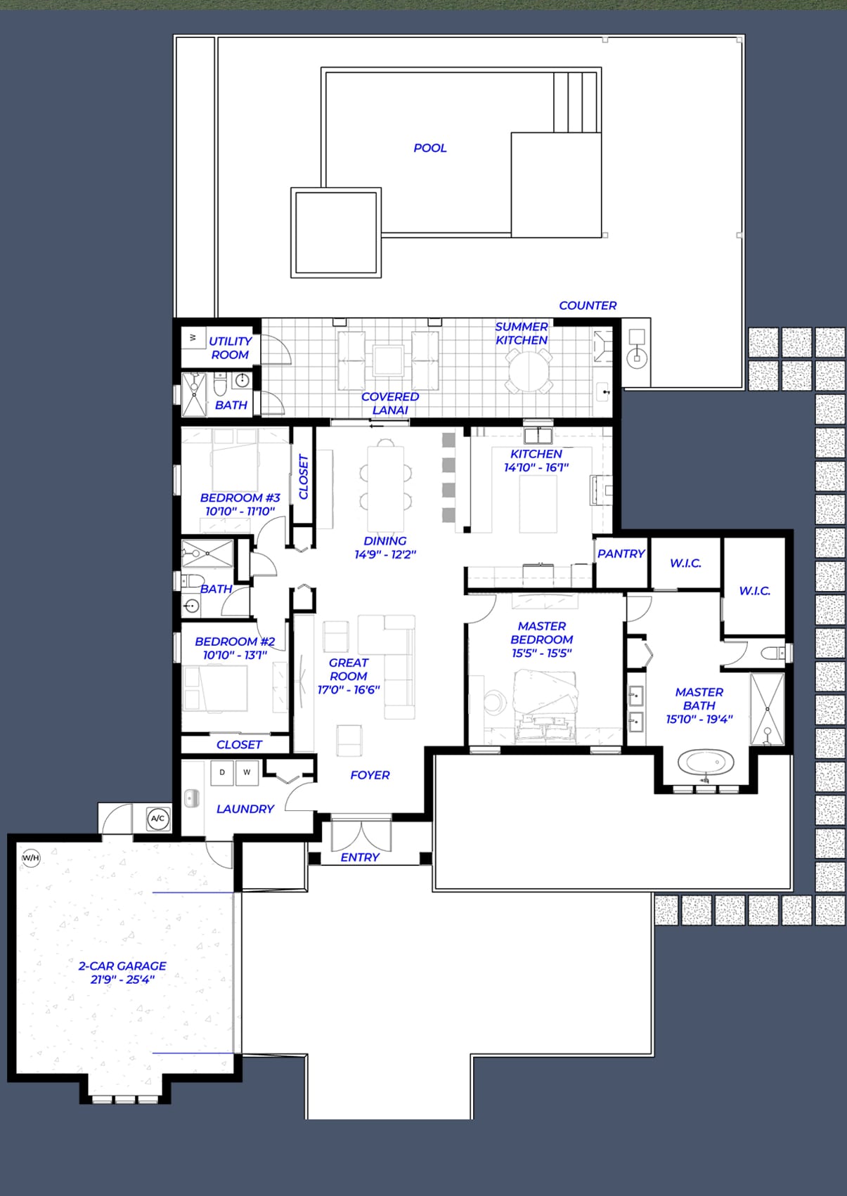 Akte 2D floor plan with dimensions