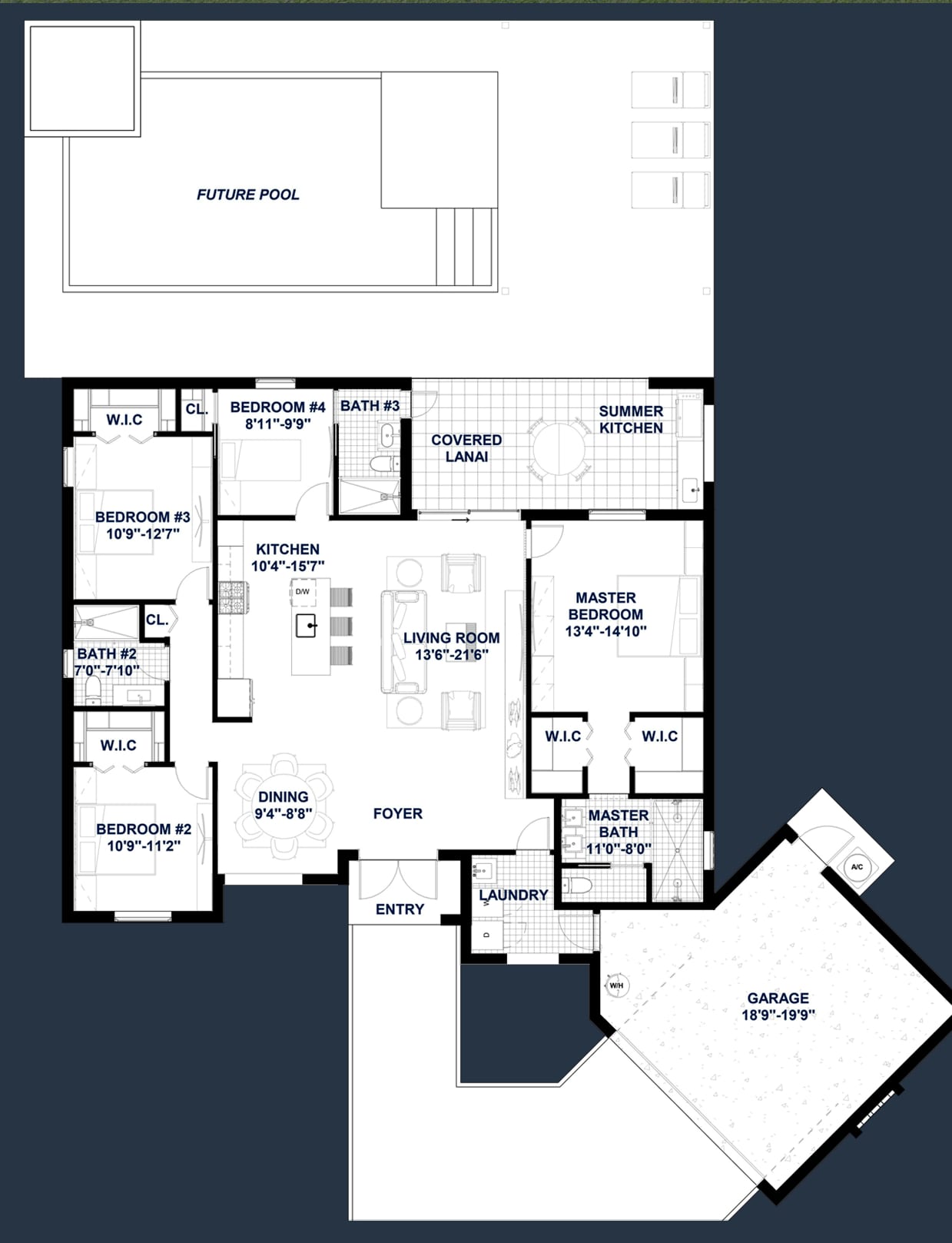Alcyone M1 2D floor plan with dimensions