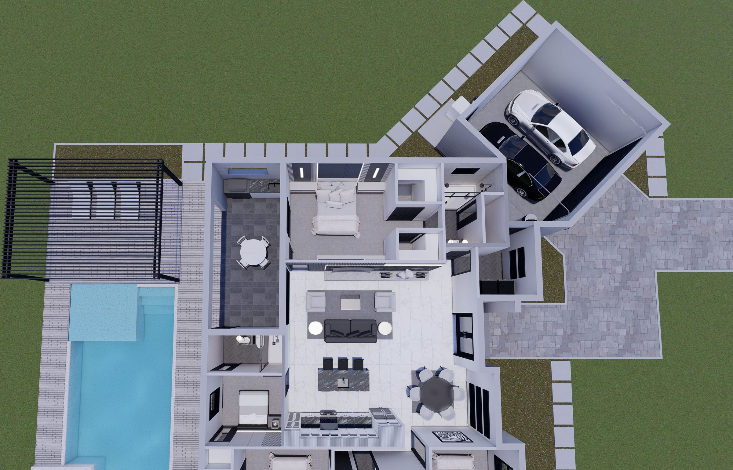 Alcyone M1 3D floor plan, side view