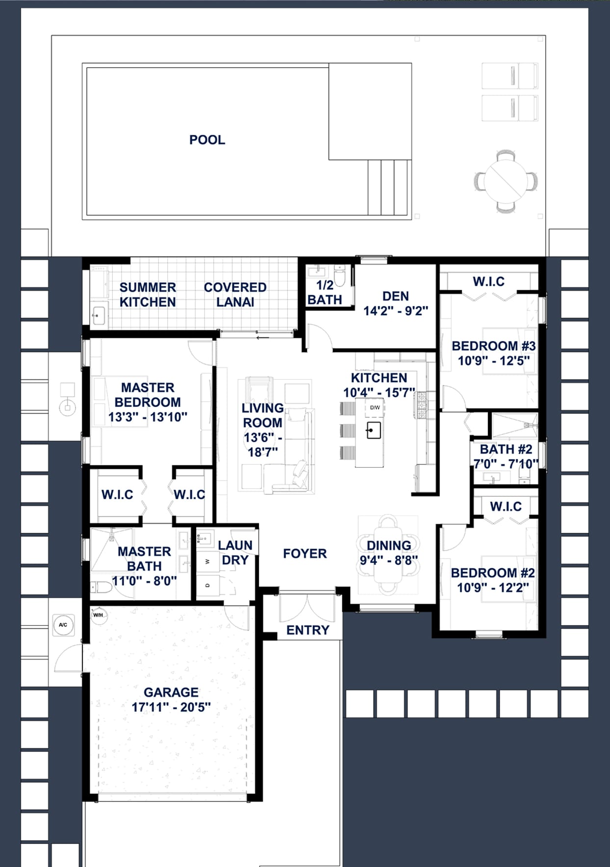 Alcyone M2 2D floor plan with dimensions