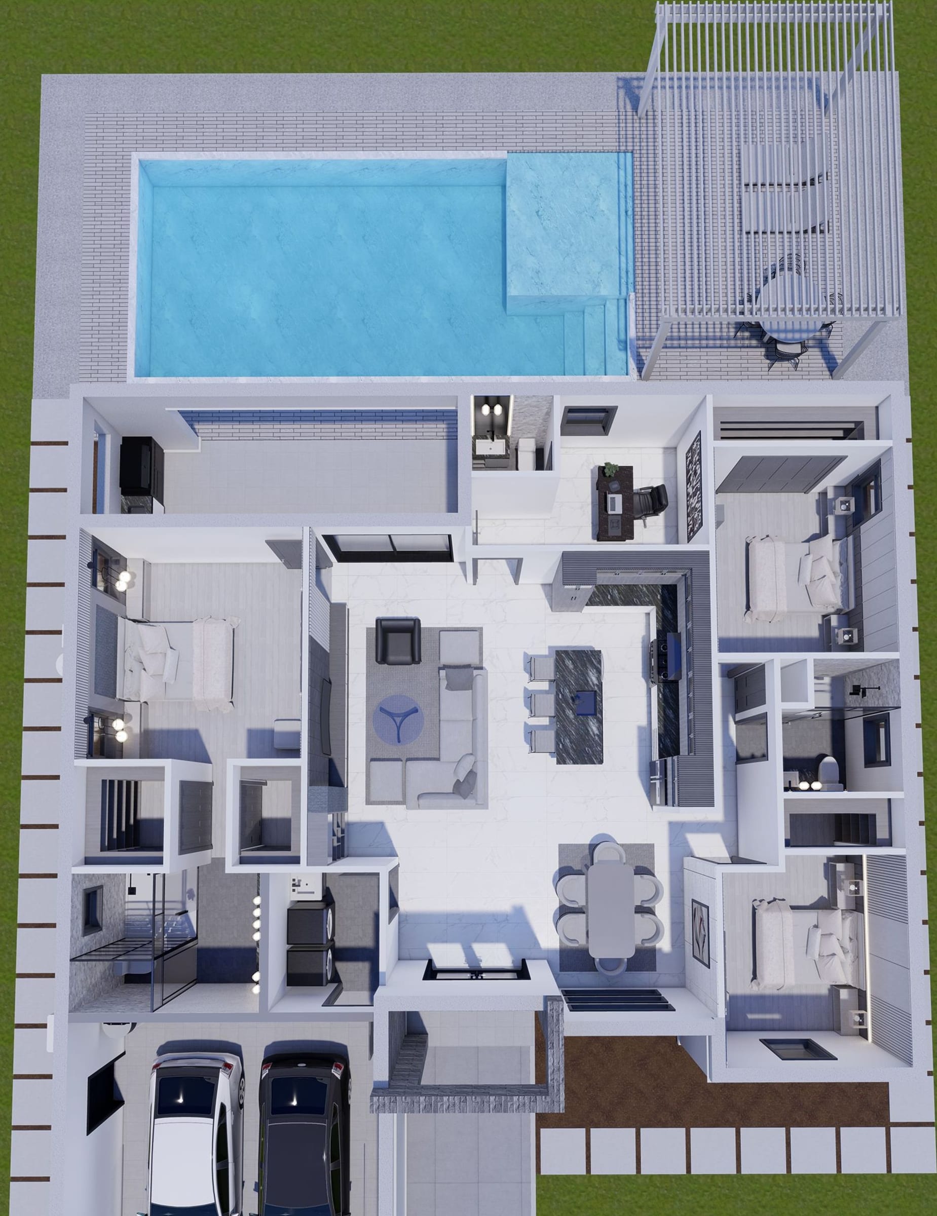 Alcyone M2 3D floor plan, top-down