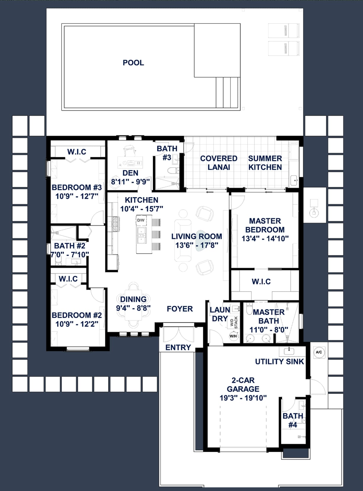 Alcyone M3 2D floor plan with dimensions