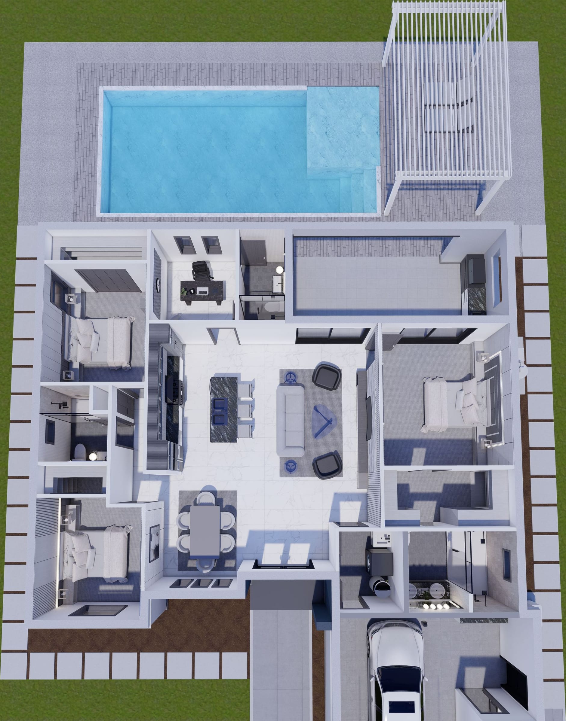 Alcyone M3 3D floor plan, top-down