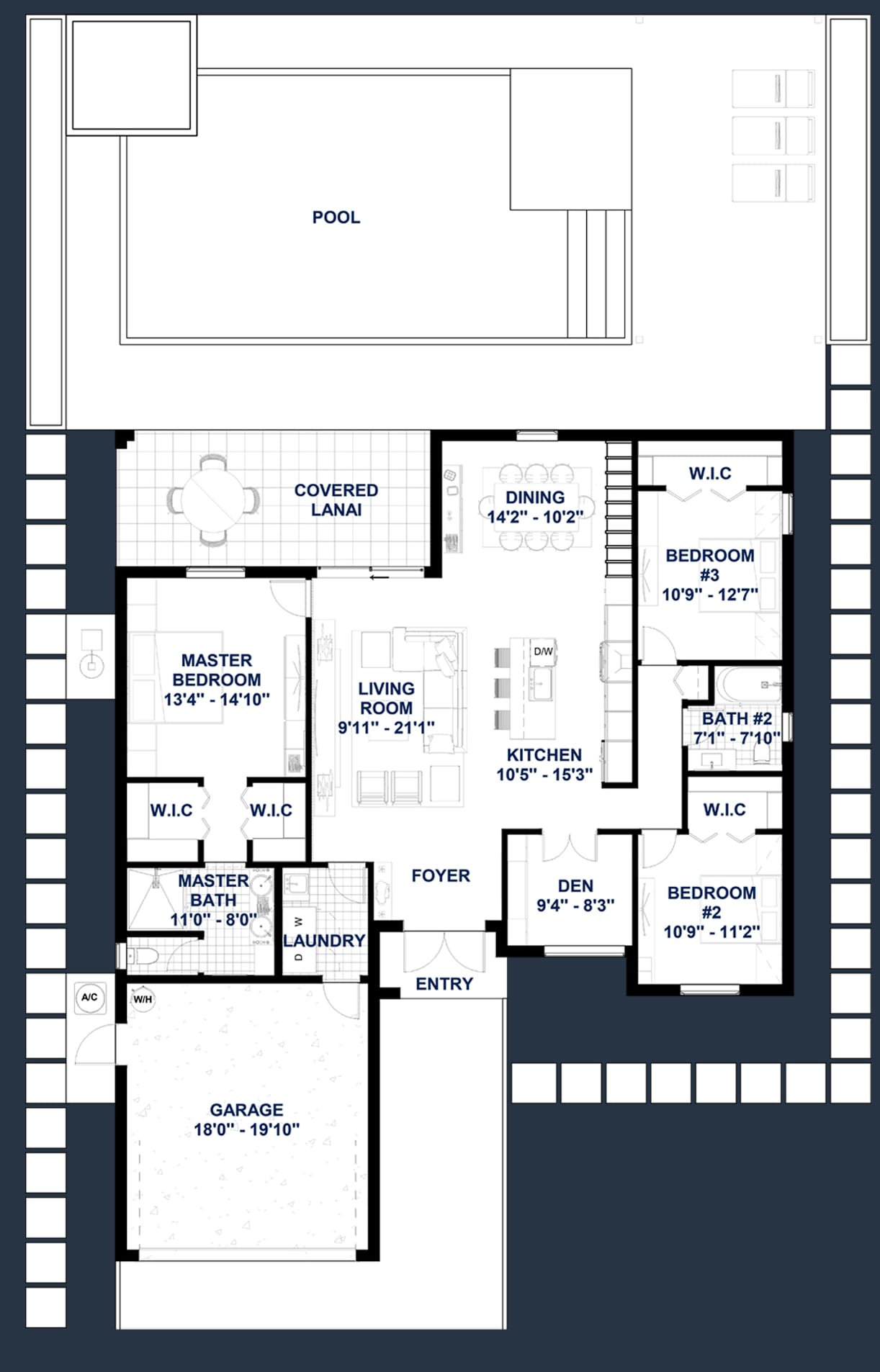 Alcyone OP1 2D floor plan with dimensions