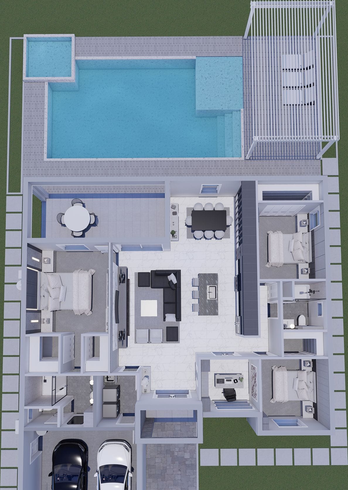 Alcyone OP1 3D floor plan, top-down
