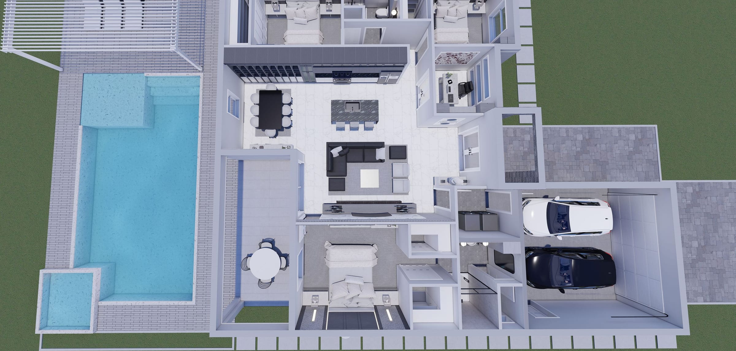 Alcyone OP1 3D floor plan, side view