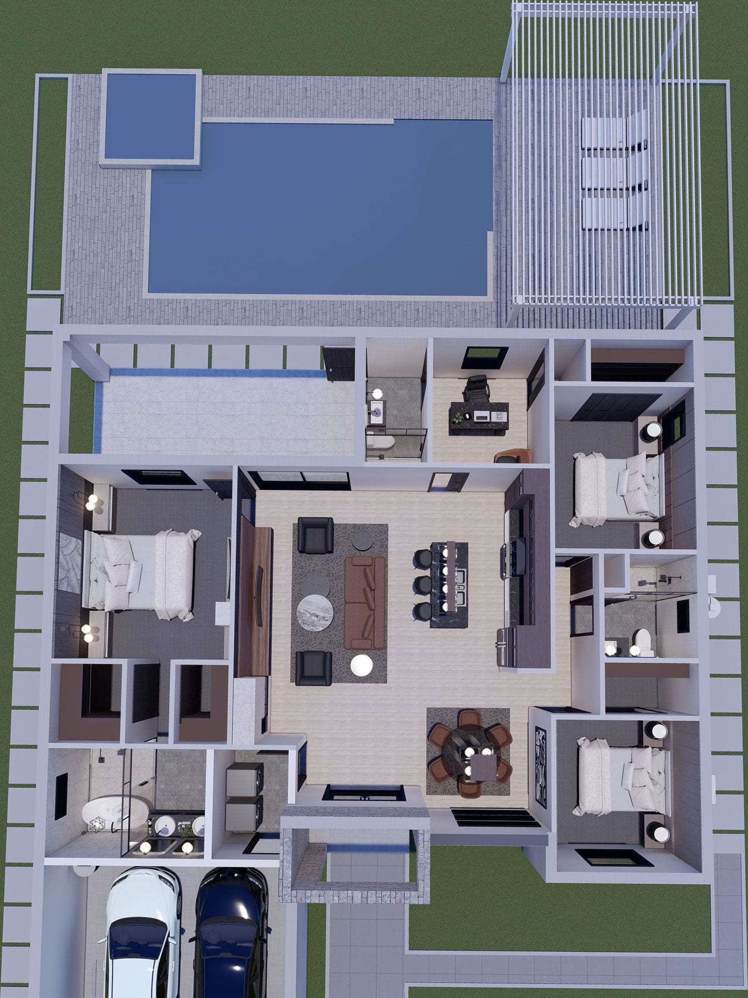 Alcyone 3D floor plan, top-down