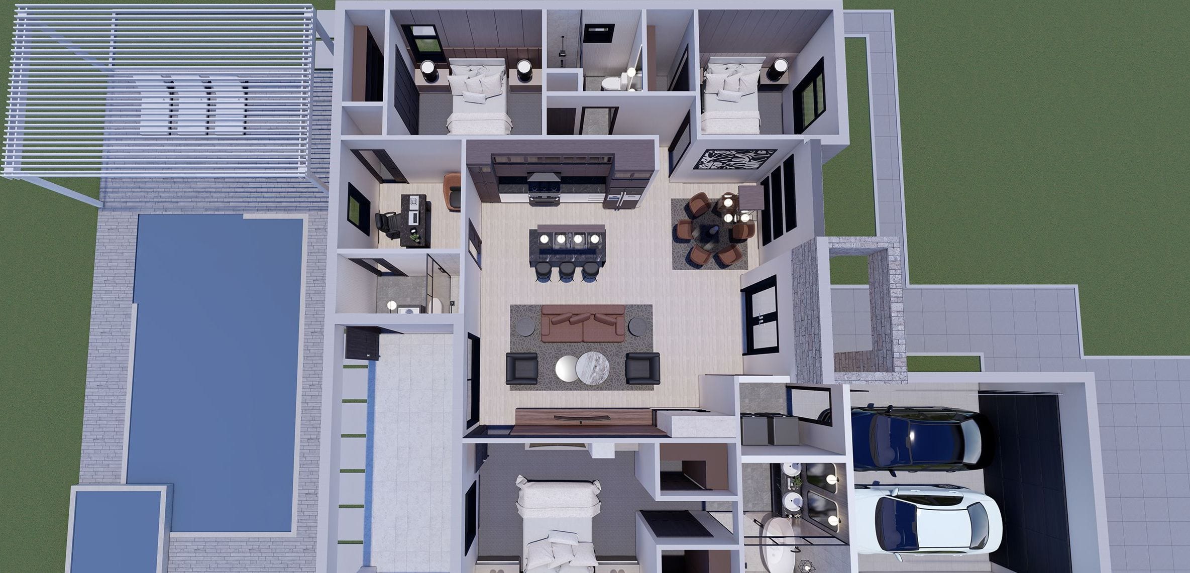 Alcyone 3D floor plan, side view