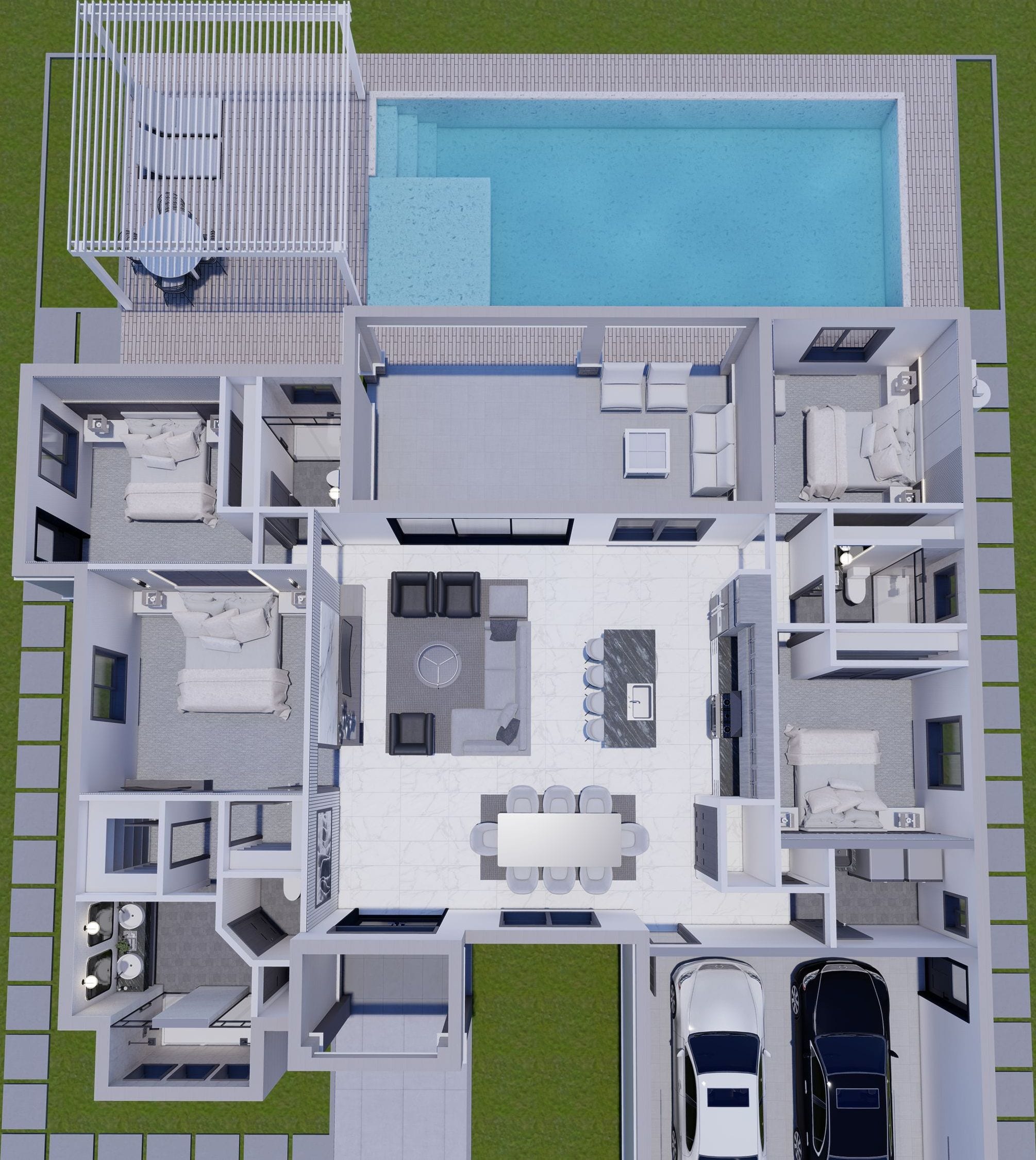 Alke 3D floor plan, top-down