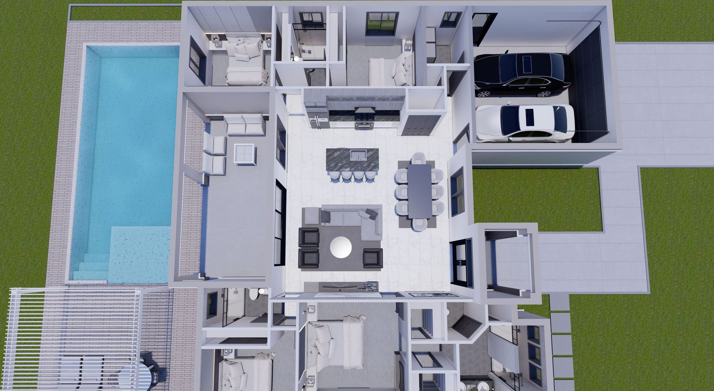 Alke 3D floor plan, side view