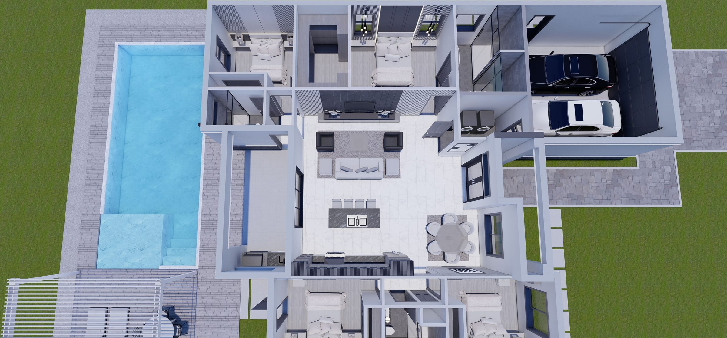 Amantea M1 3D floor plan, side view