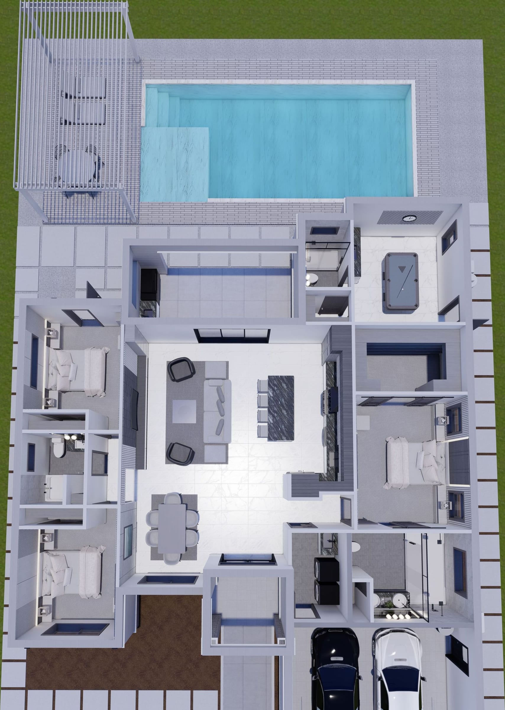 Amantea M3 3D floor plan, top-down