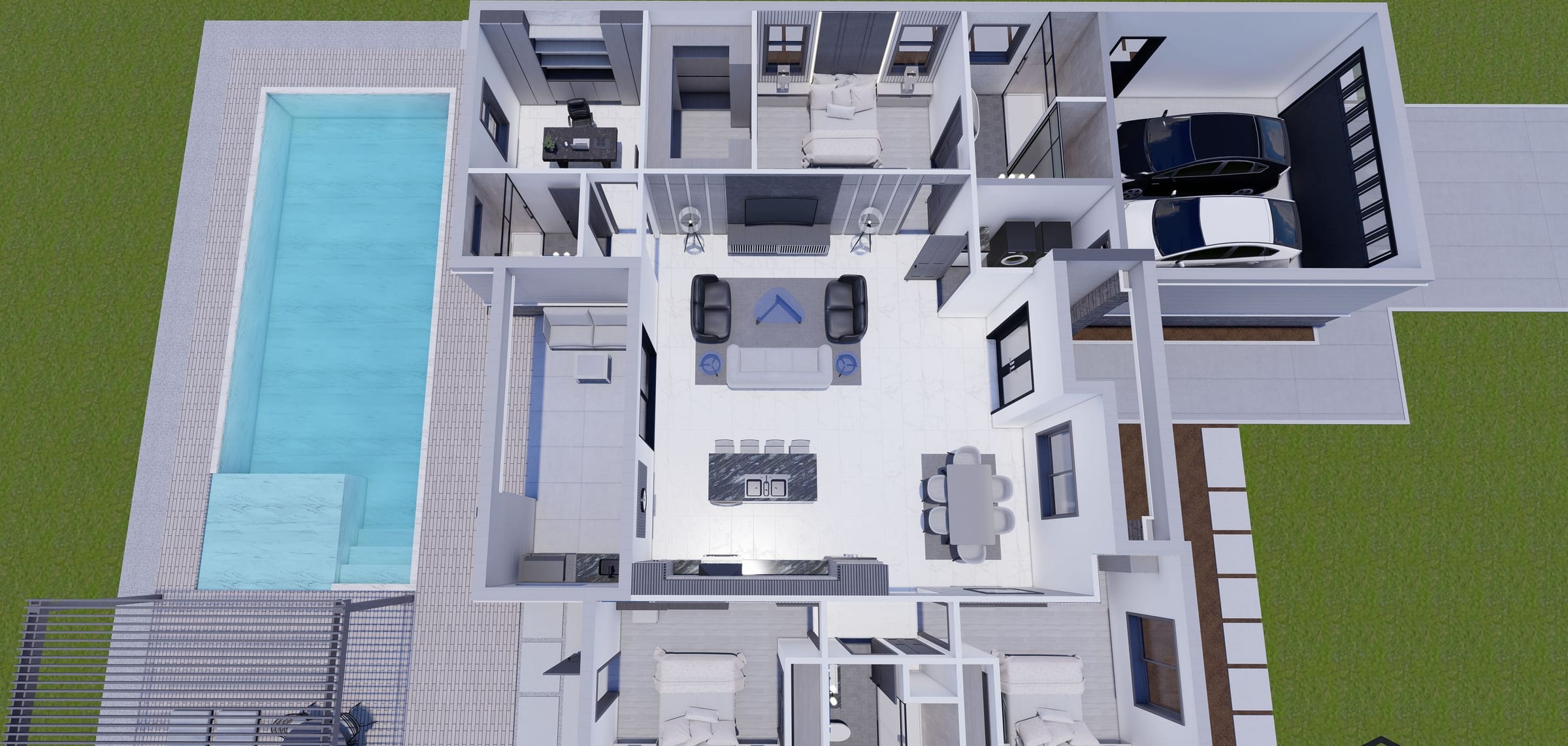 Amantea M4 3D floor plan, side view
