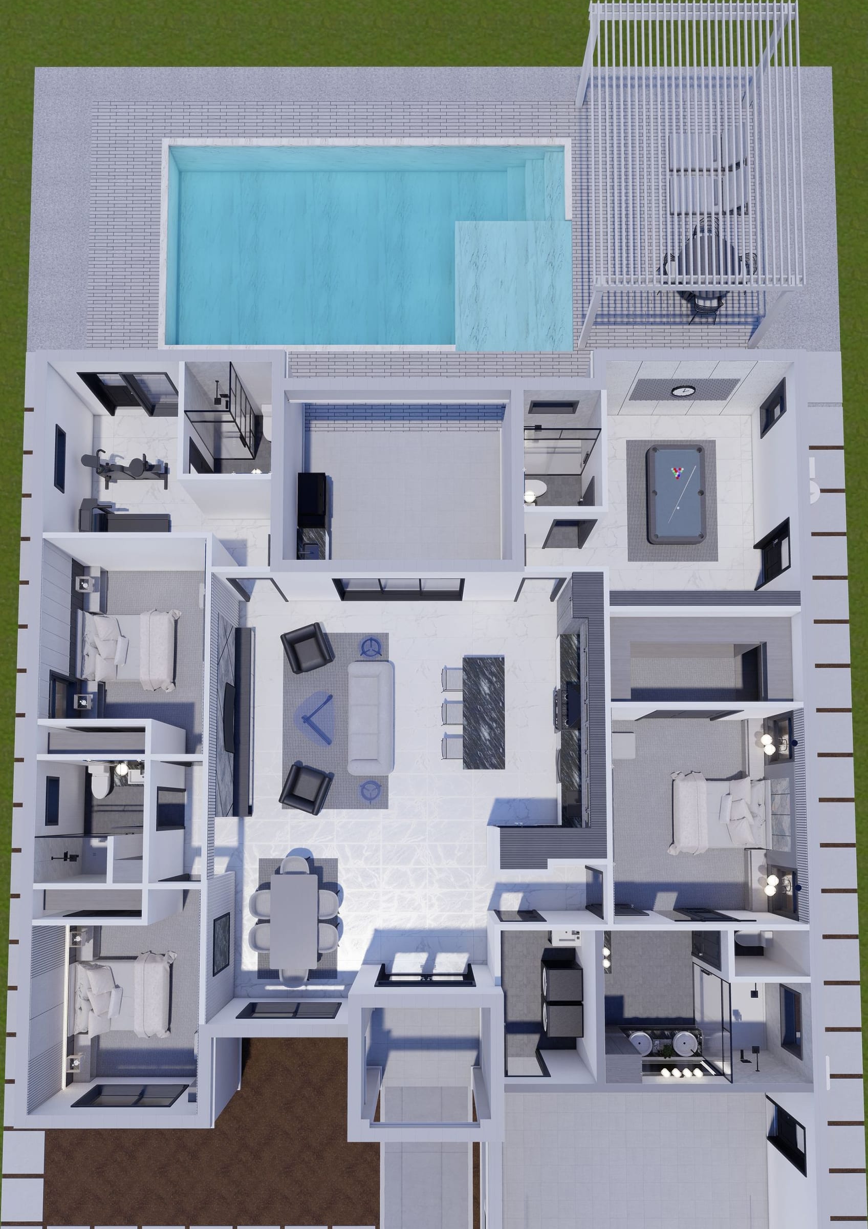 Amantea M5 3D floor plan, top-down