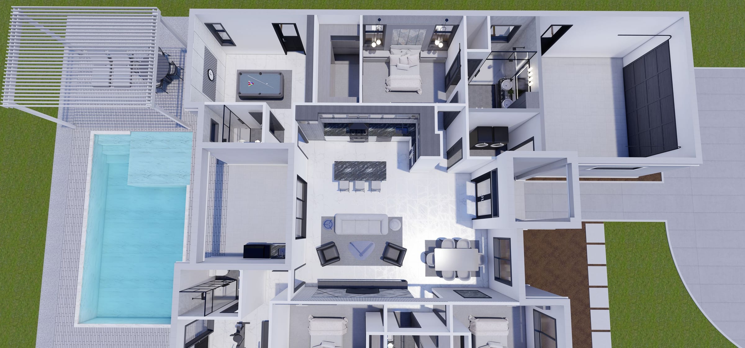 Amantea M5 3D floor plan, side view