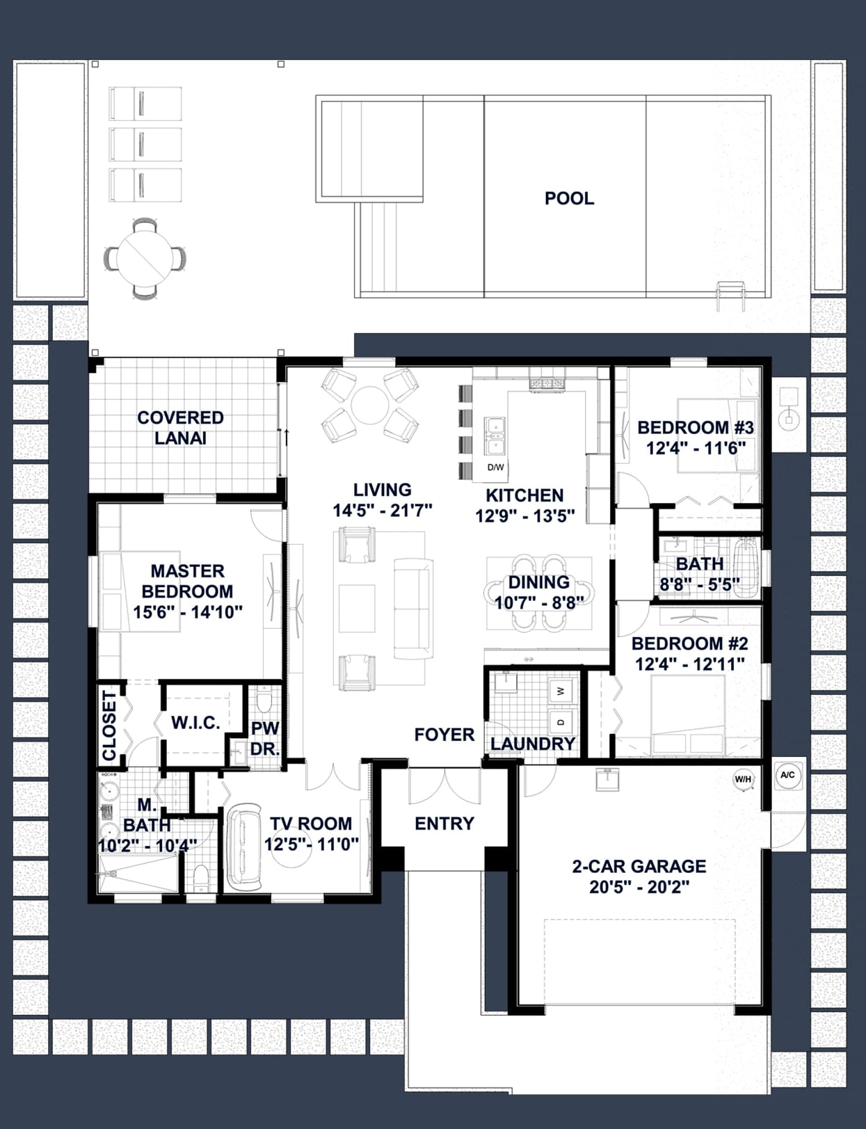 Amymone M4 OP1 2D floor plan with dimensions