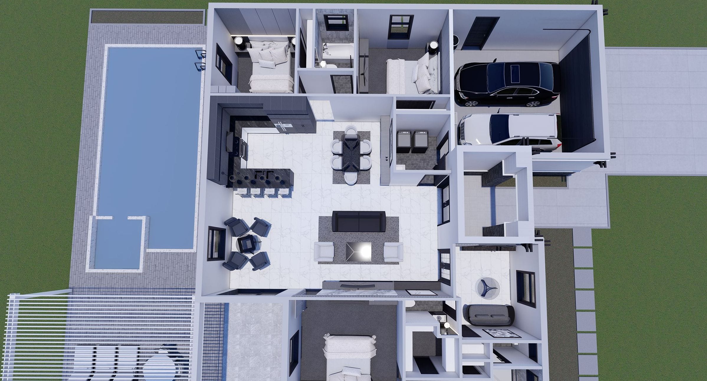 Amymone M4 OP1 3D floor plan, side view
