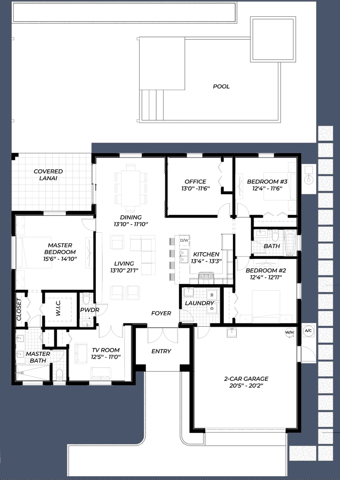 Amymone M4 2D floor plan with dimensions