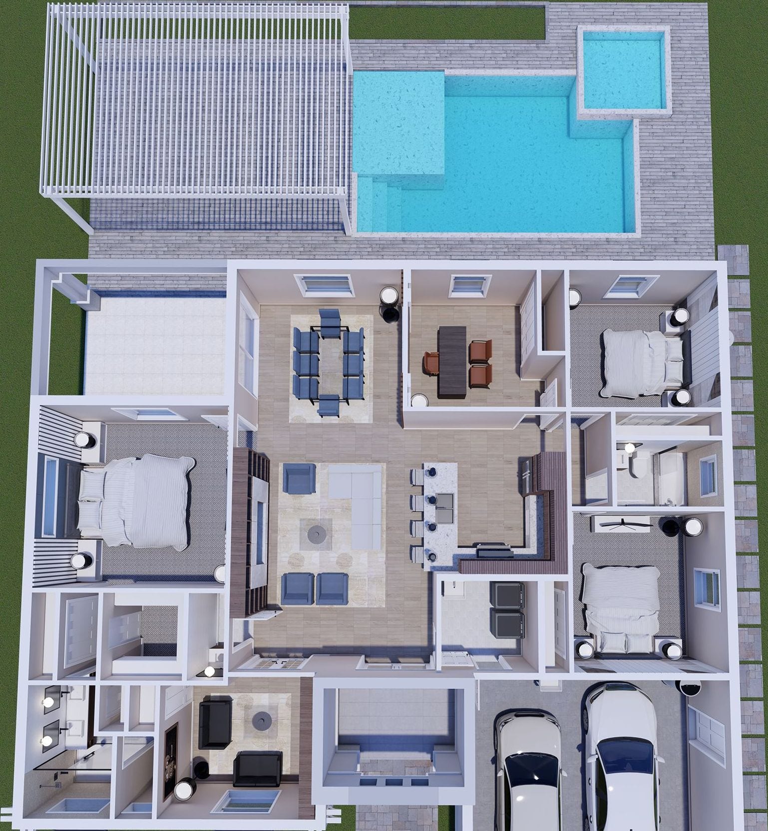 Amymone M4 3D floor plan, top-down