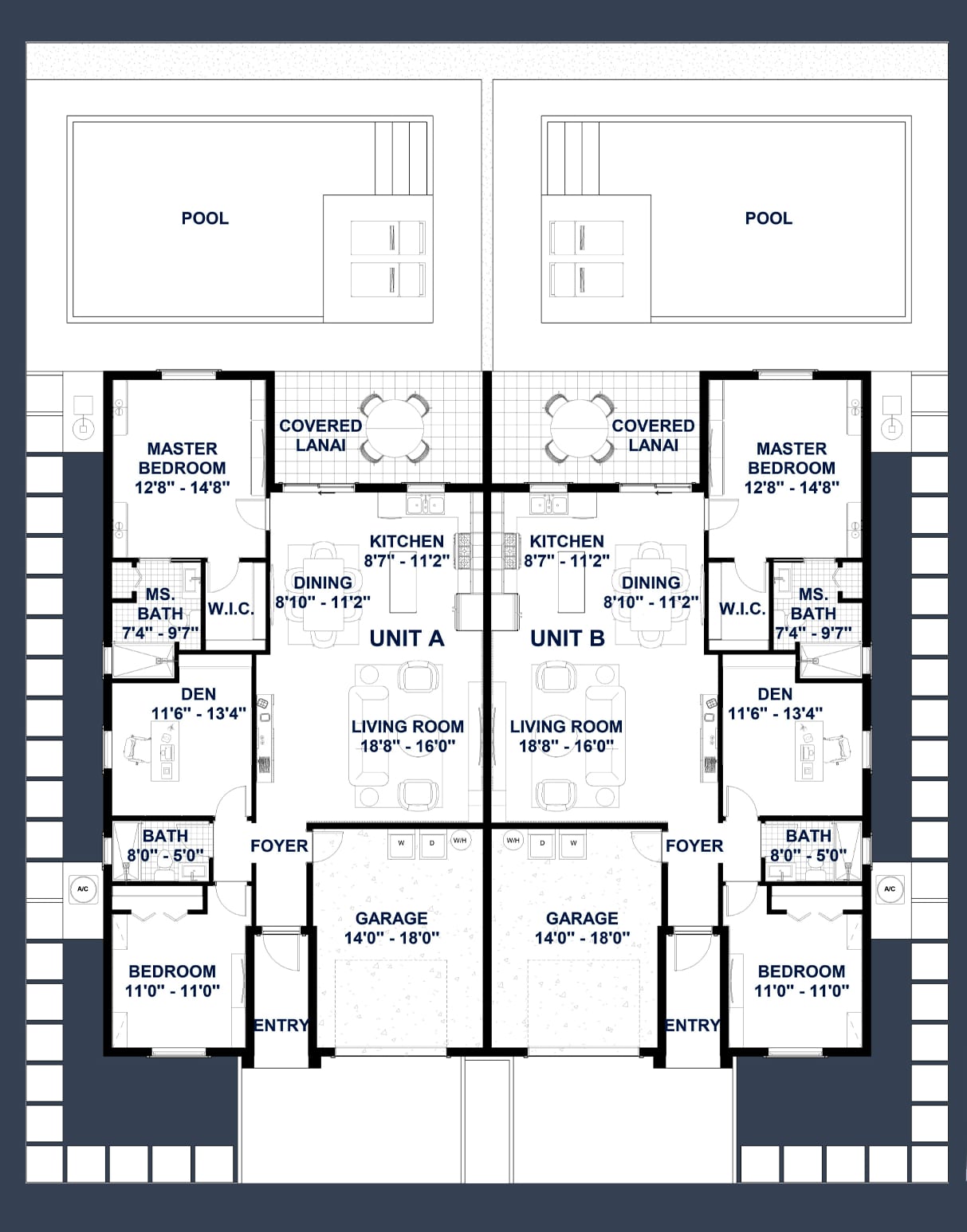 Angelia M1 2D floor plan with dimensions