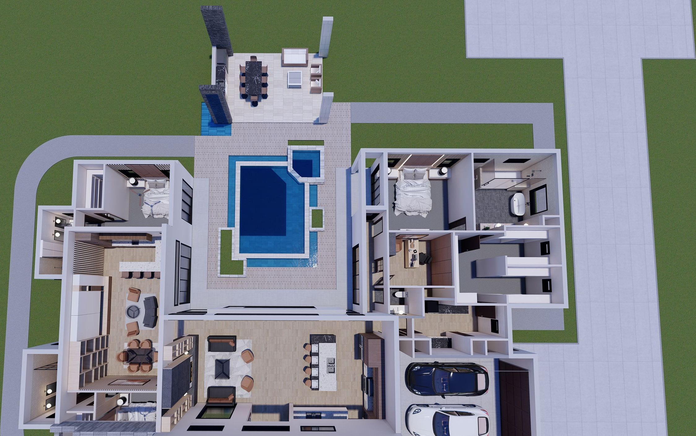 Anthousai 3D floor plan, top-down