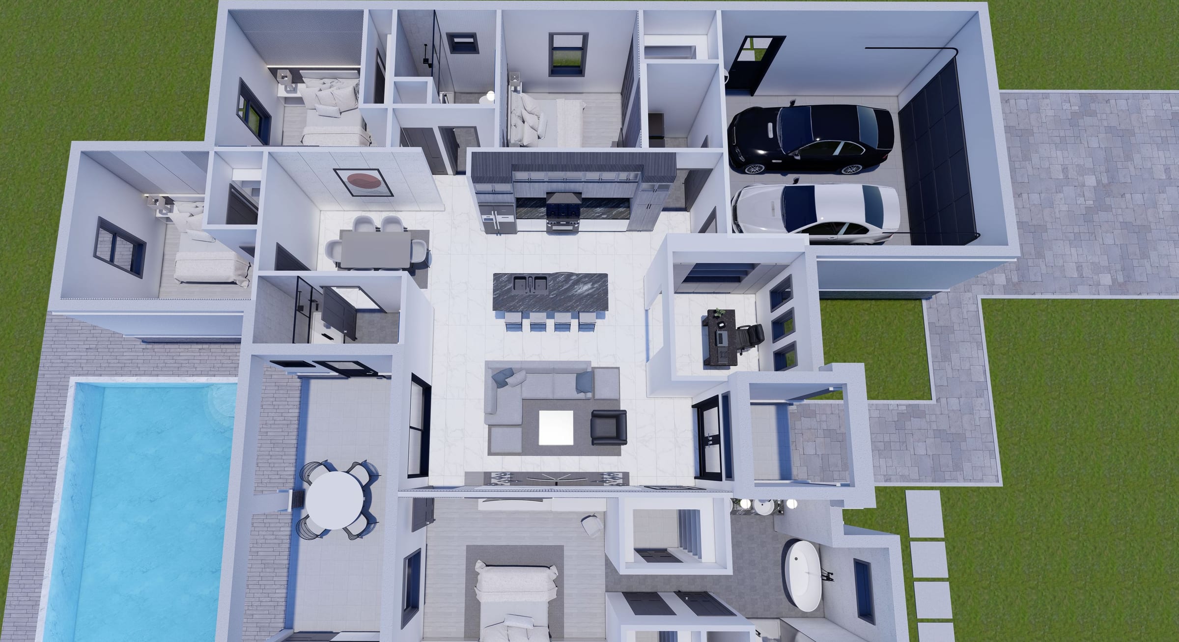 Arae 3D floor plan, side view