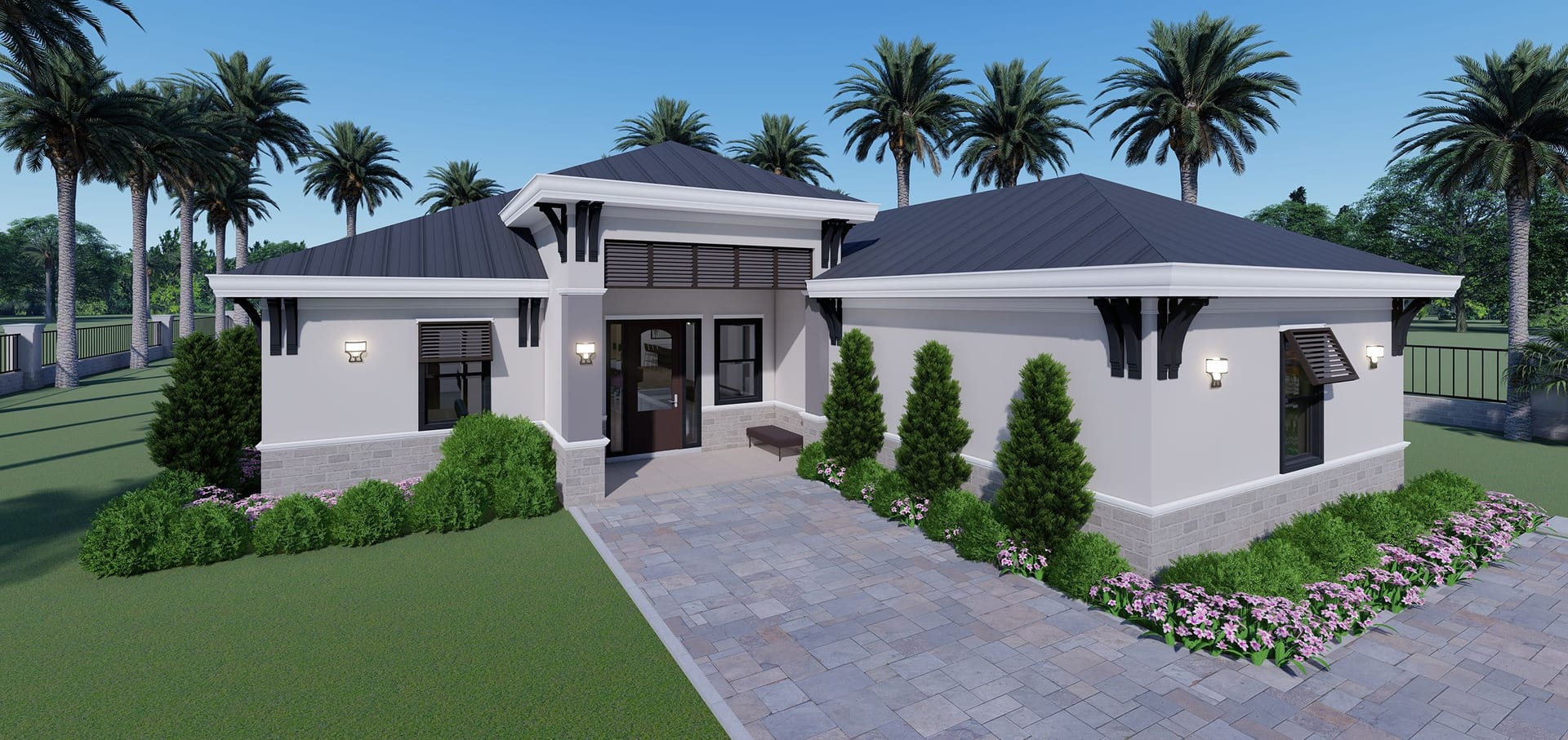 Arcadia side-front facade