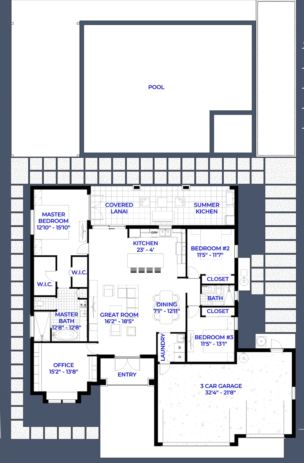 Argus M1 3C Garage 2D floor plan with dimensions