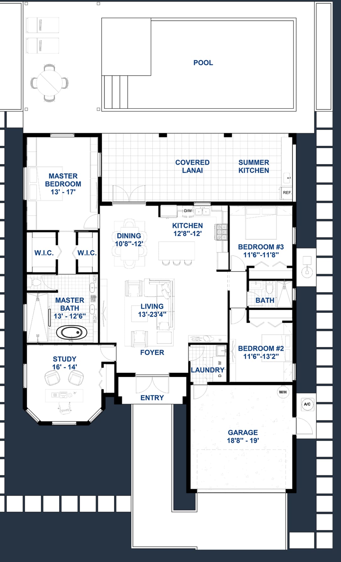 Argus M3 2D floor plan with dimensions