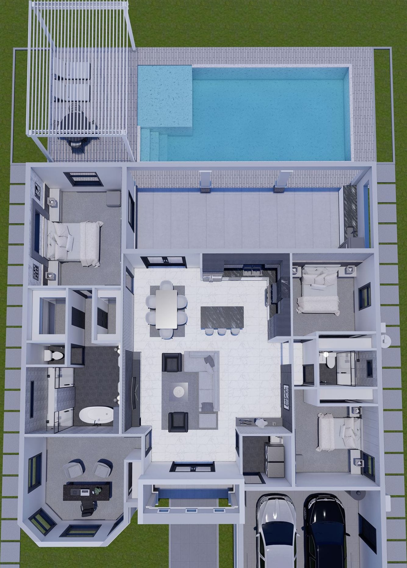 Argus M3 3D floor plan, top-down