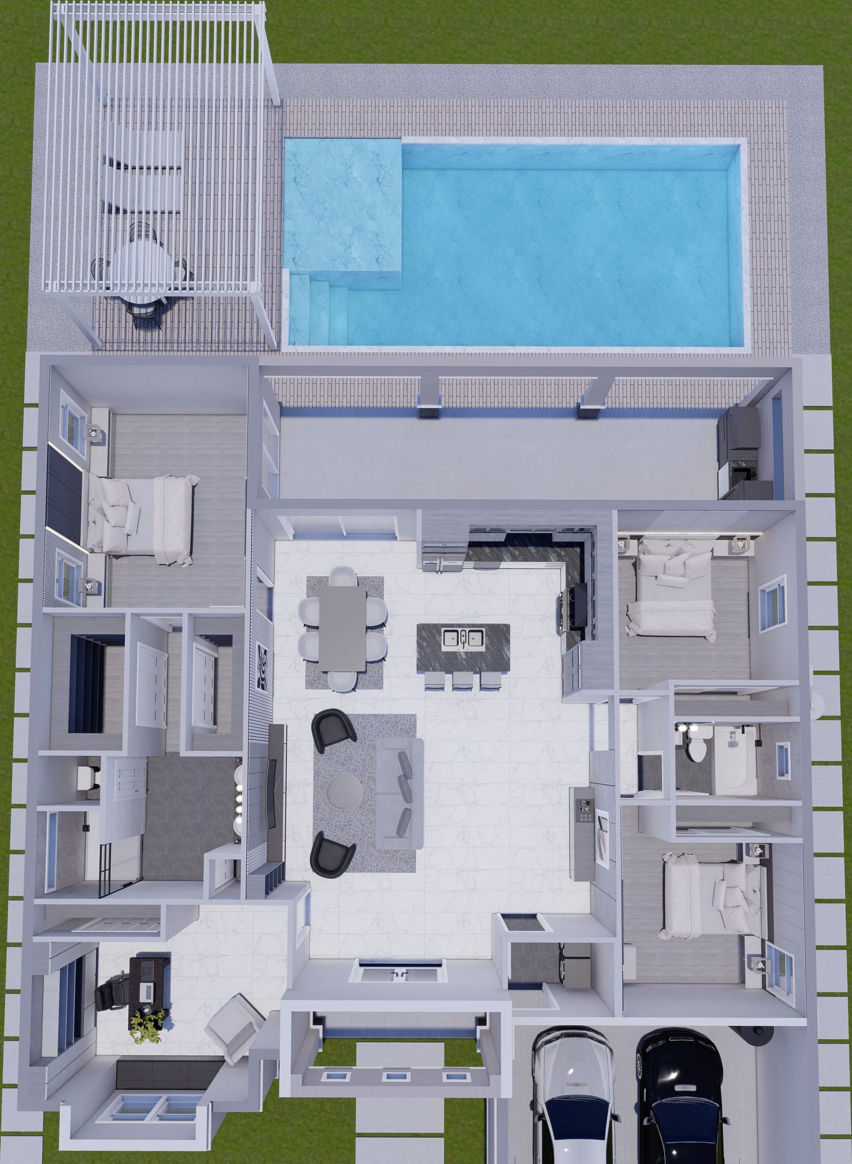 Argus OP3 3D floor plan, top-down