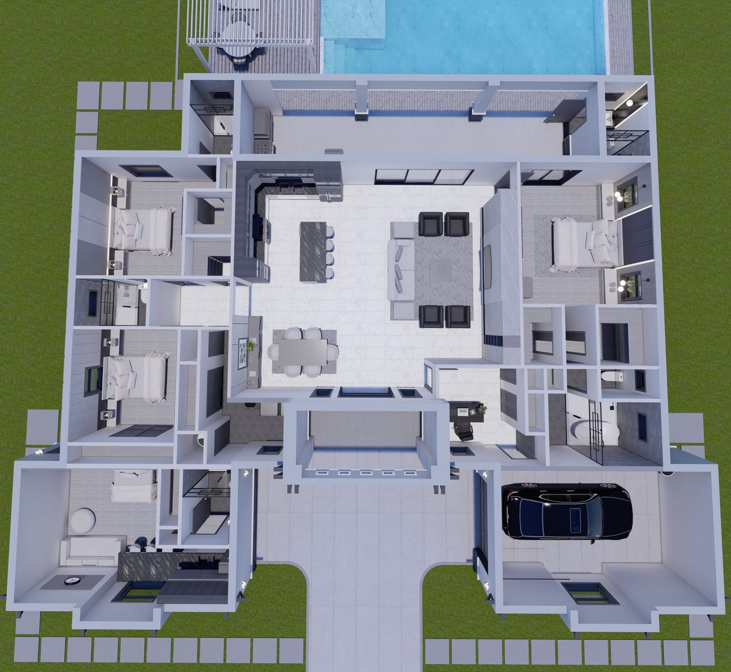 Arktos M1 3D floor plan, top-down